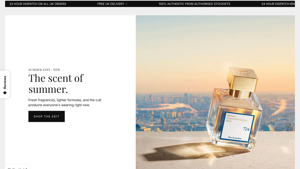 Checkout Beauty homepage, a live beauty retail site