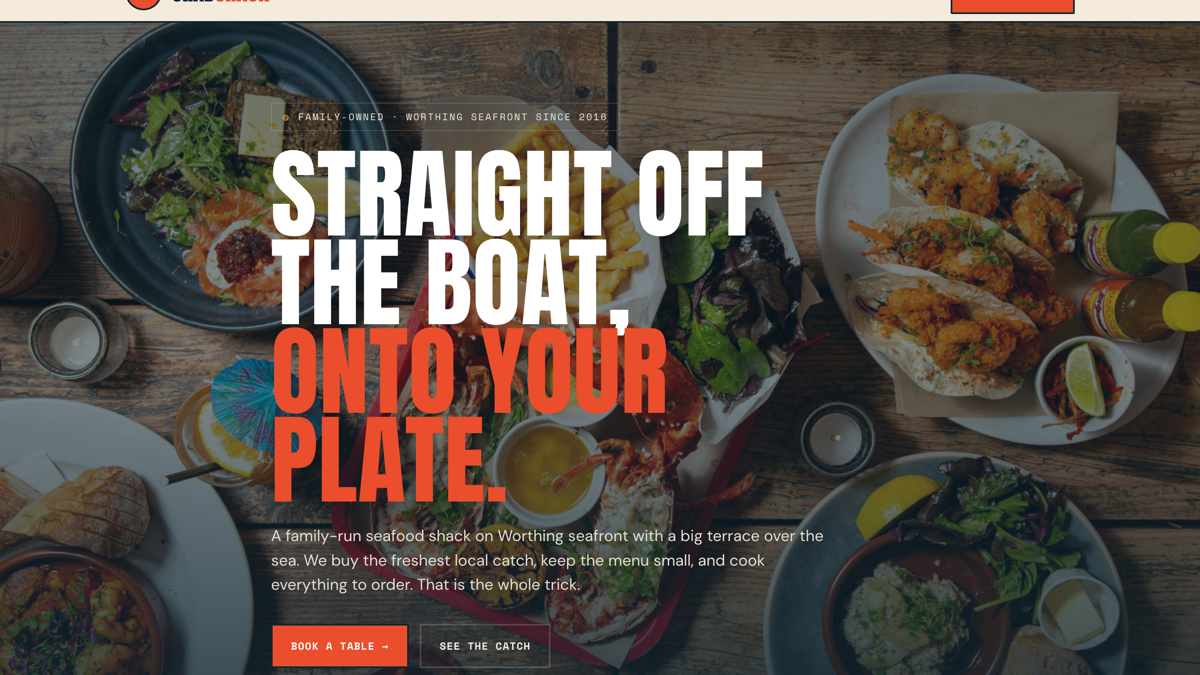 Crab Shack concept redesign, a Worthing seafood restaurant