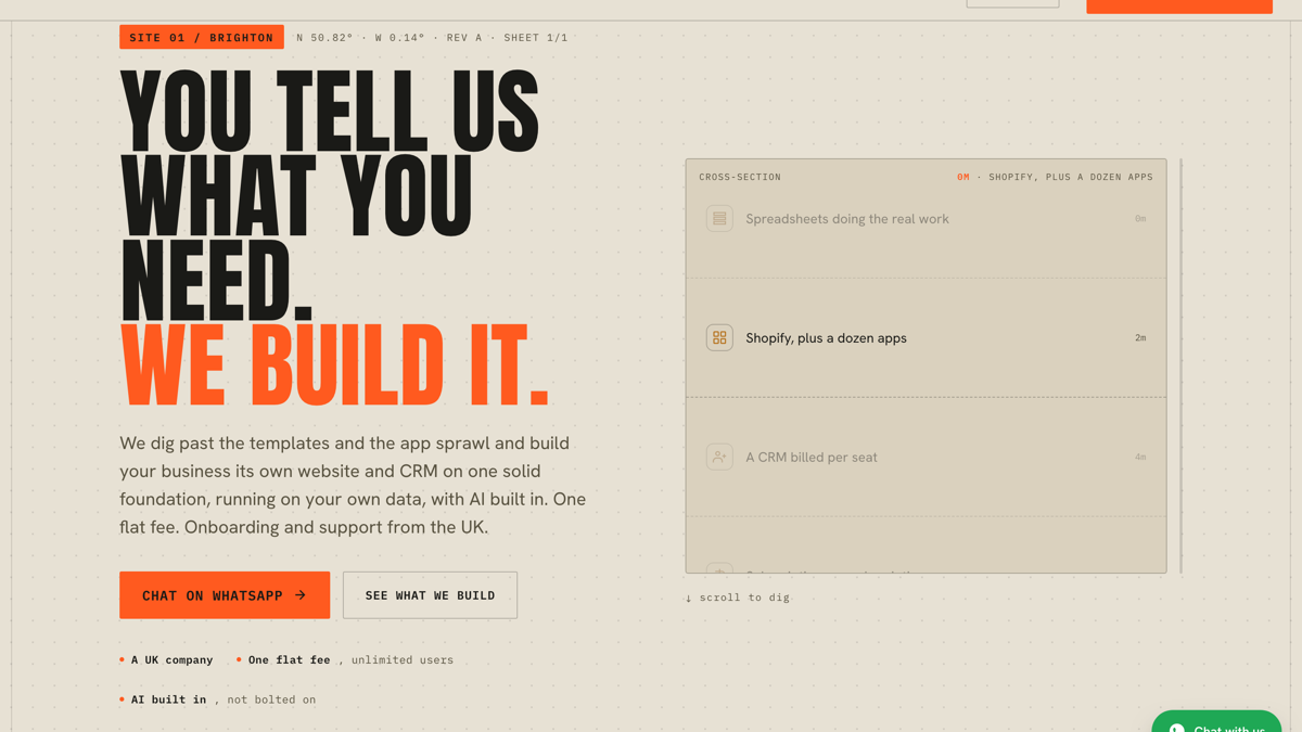 The Pixel and Shovel studio website